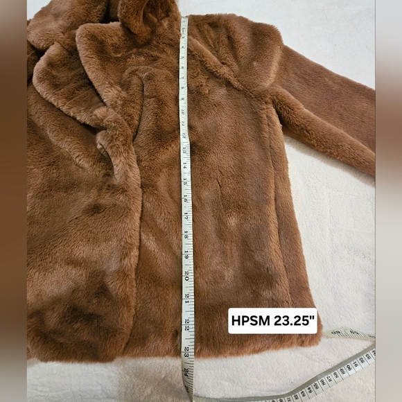 Abercrombie & Fitch Brown Faux Fur Cropped Coat/Jacket in size M - Picture 8 of 10